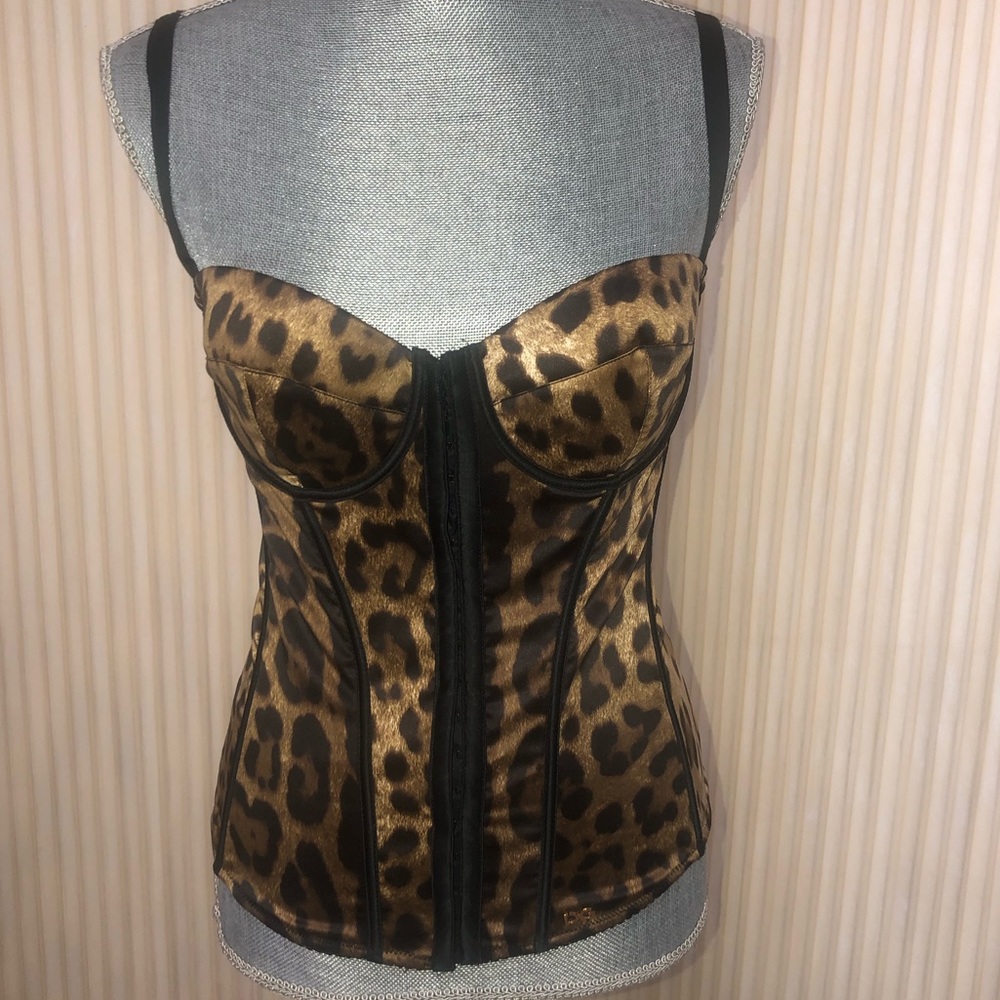 Dolce and Gabbana Leopard Corset/Bustier Top